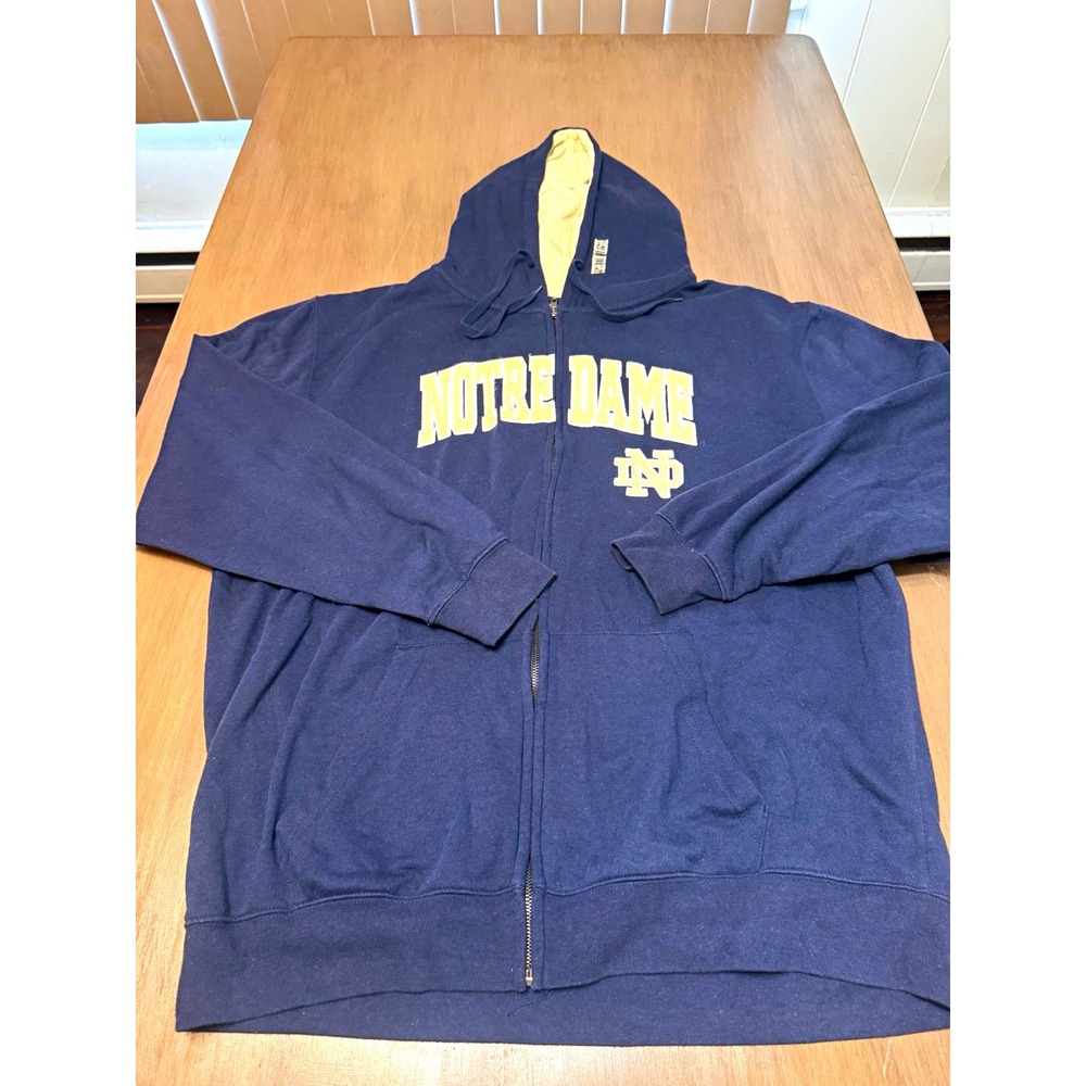 Notre Dame Fighting Irish Hoodie Mens XXL Stadium Athletics Navy Full Zip